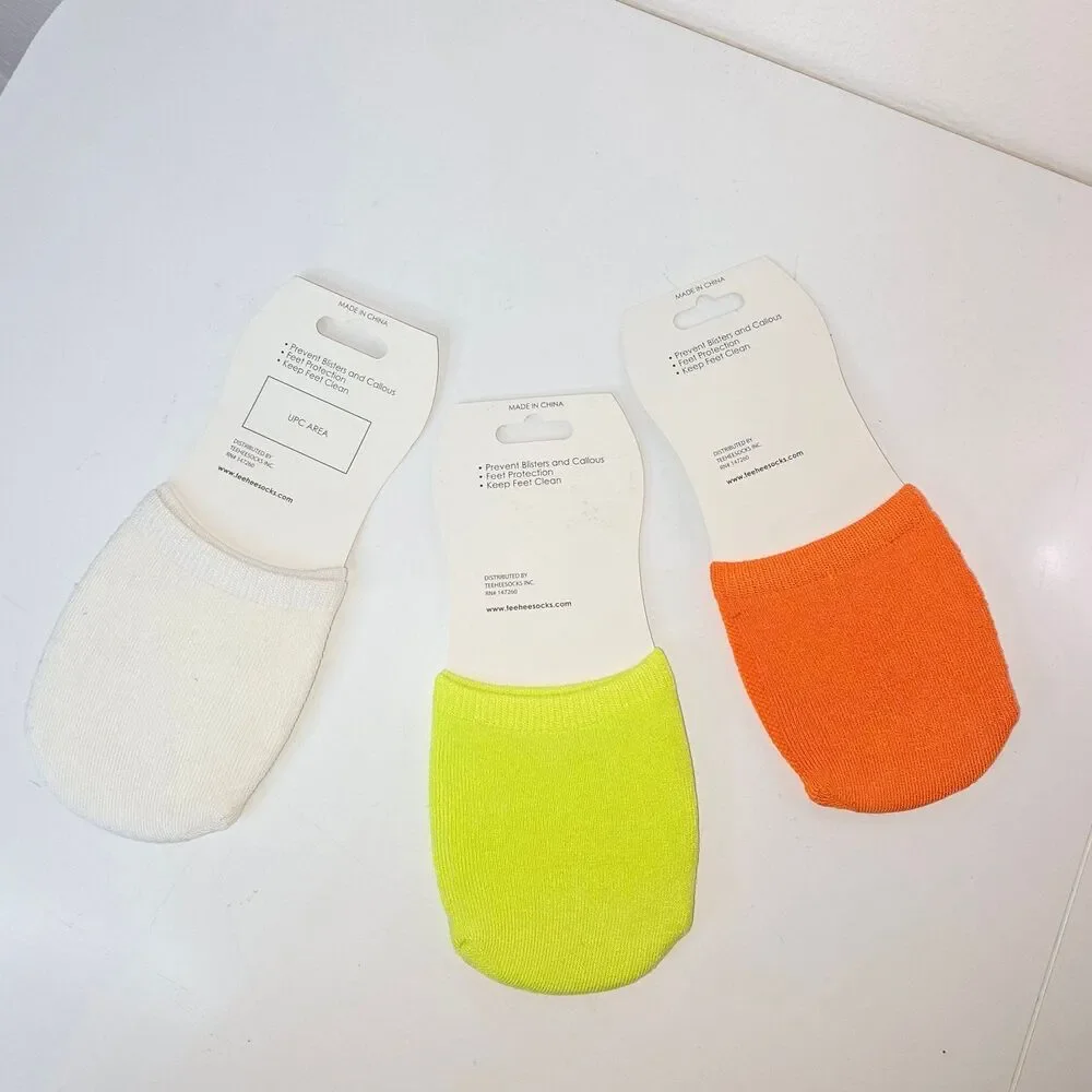 TeeHee Non-Slip Toe Pads Orange, Yellow, and White One Size